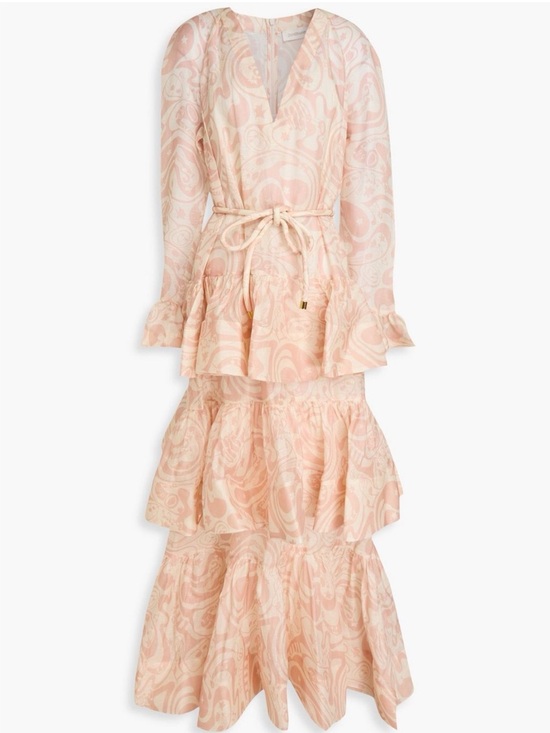 Zimmermann Dresses & Skirts - Zimmermann Ruffled Printed Linen And Silk-Blended Maxi
Dress